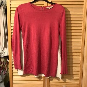 Pink loft mixed media sweater